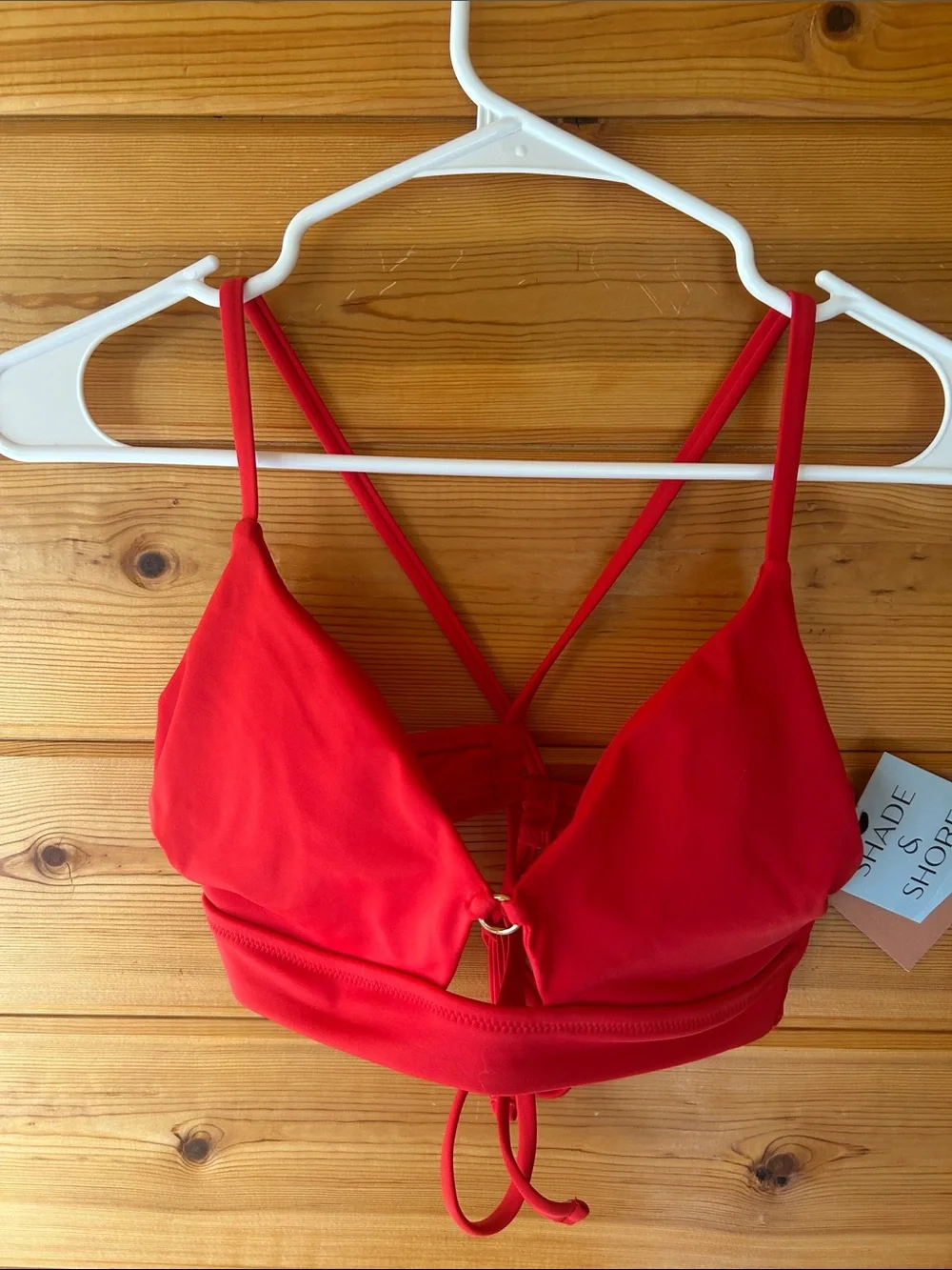 Shade & Shore Red Strappy Bikini Top